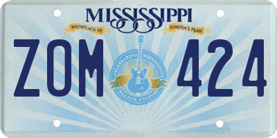 MS license plate ZOM424