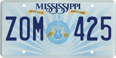 MS license plate ZOM425