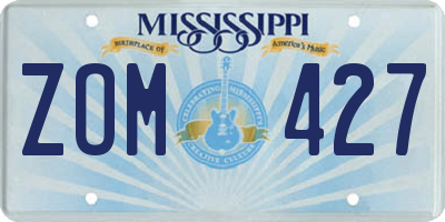 MS license plate ZOM427
