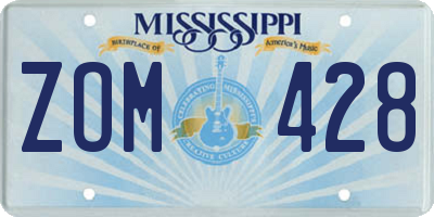 MS license plate ZOM428