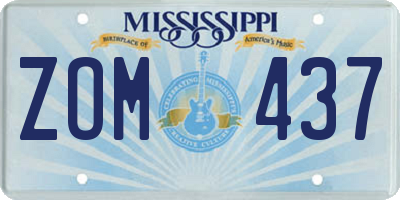 MS license plate ZOM437