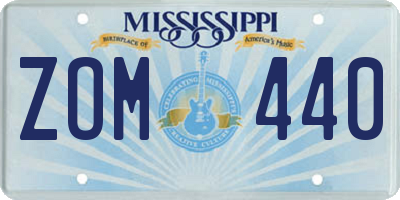 MS license plate ZOM440