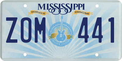 MS license plate ZOM441