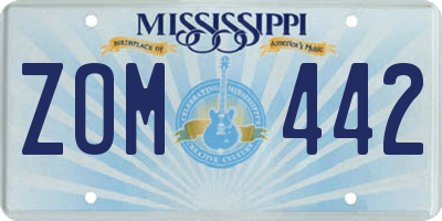 MS license plate ZOM442
