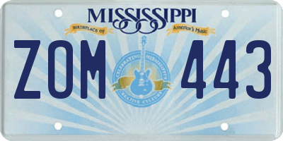 MS license plate ZOM443