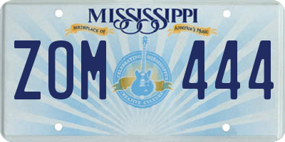 MS license plate ZOM444