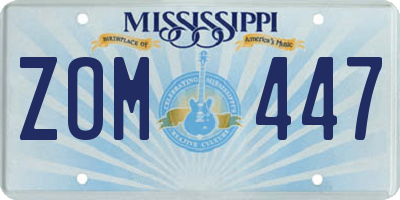 MS license plate ZOM447