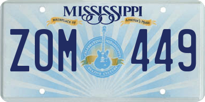 MS license plate ZOM449