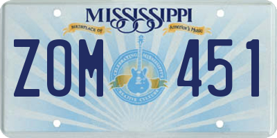 MS license plate ZOM451