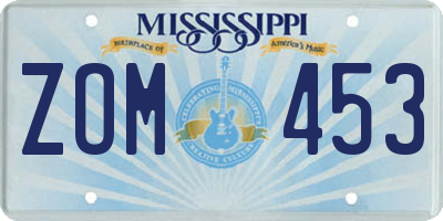 MS license plate ZOM453
