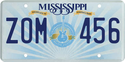 MS license plate ZOM456