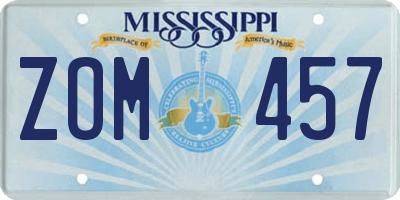 MS license plate ZOM457