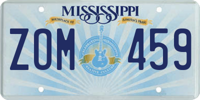 MS license plate ZOM459