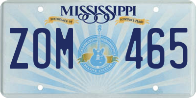 MS license plate ZOM465
