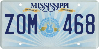 MS license plate ZOM468