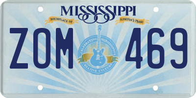 MS license plate ZOM469