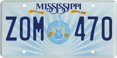 MS license plate ZOM470