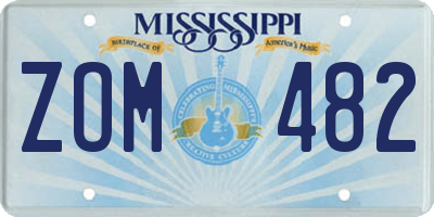 MS license plate ZOM482