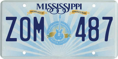 MS license plate ZOM487