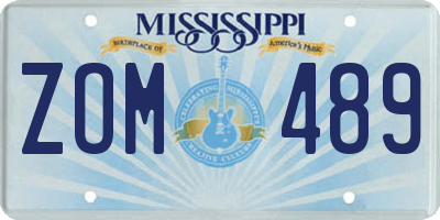 MS license plate ZOM489
