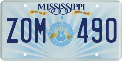 MS license plate ZOM490