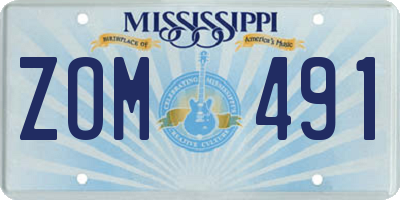 MS license plate ZOM491