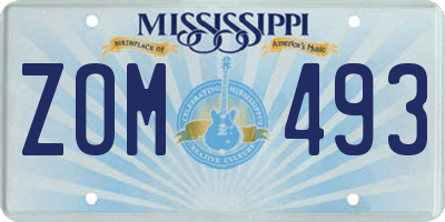 MS license plate ZOM493