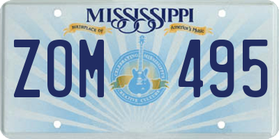 MS license plate ZOM495