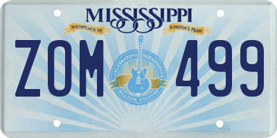 MS license plate ZOM499