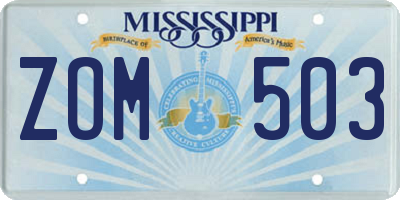 MS license plate ZOM503