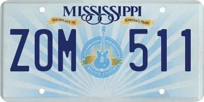 MS license plate ZOM511