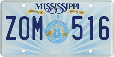 MS license plate ZOM516
