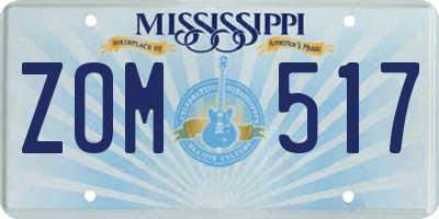 MS license plate ZOM517