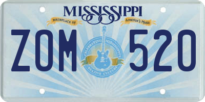 MS license plate ZOM520