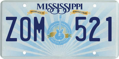 MS license plate ZOM521
