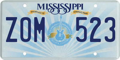 MS license plate ZOM523