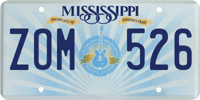 MS license plate ZOM526