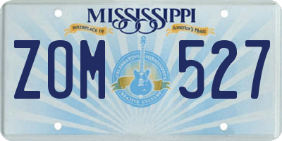 MS license plate ZOM527