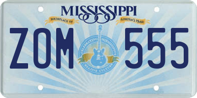 MS license plate ZOM555