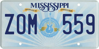 MS license plate ZOM559