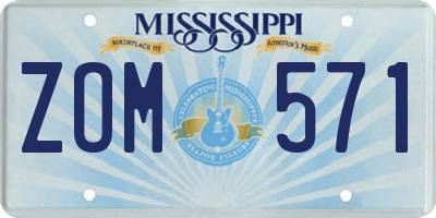 MS license plate ZOM571