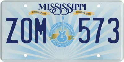 MS license plate ZOM573