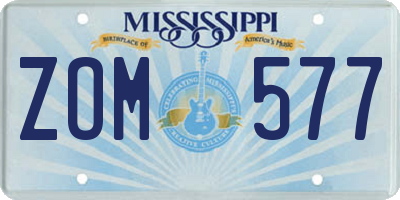 MS license plate ZOM577