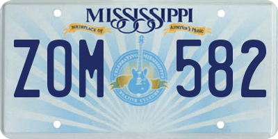 MS license plate ZOM582