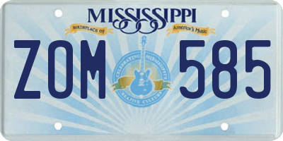 MS license plate ZOM585