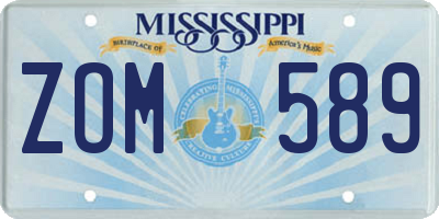 MS license plate ZOM589