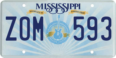 MS license plate ZOM593