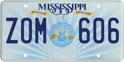 MS license plate ZOM606