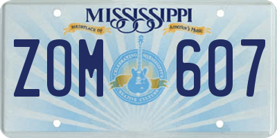 MS license plate ZOM607