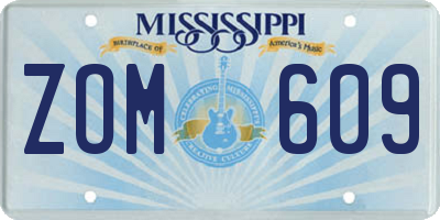 MS license plate ZOM609